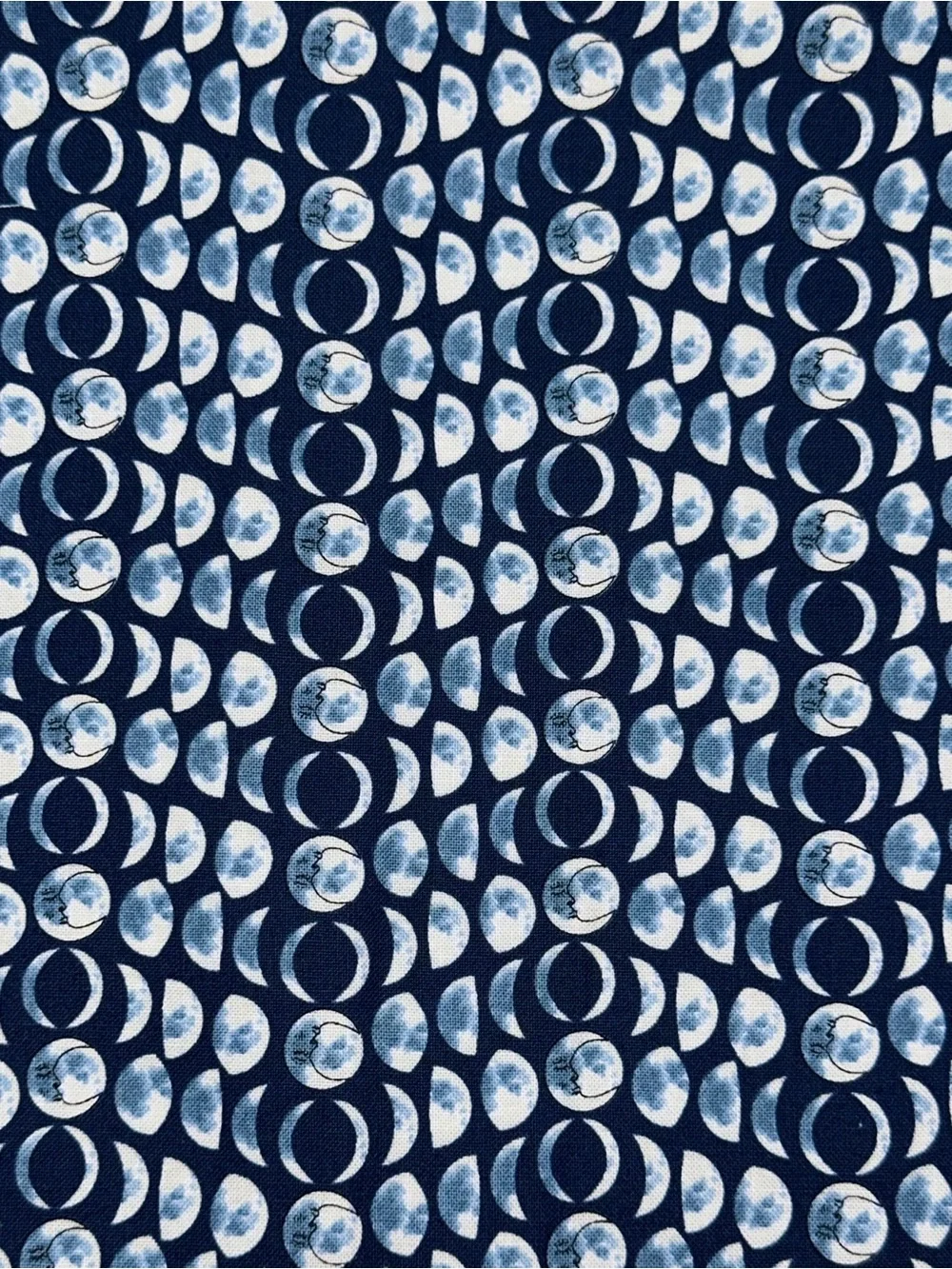 Starry Sky by Moda Navy and Light Blue Moon Phase Cotton Fabric
